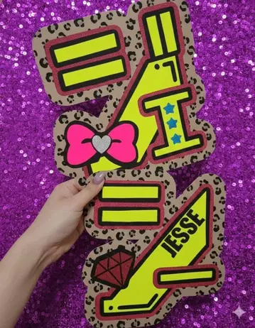 제시 이름 부채 부채 글자 글자 패널 네임 보드