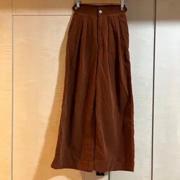 YANUK 브라운 코듀로이 와이드 팬츠