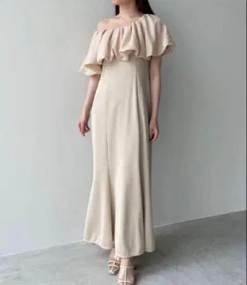 COCO DEAL 오프숄더 벌룬 케이프 컷 원피스