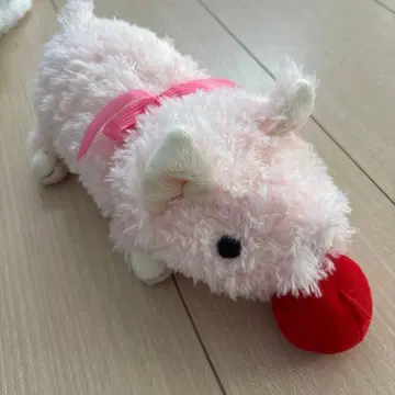 리본 포함 돼지 봉제 인형