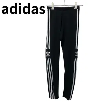 아디다스 레깅스 블랙 허리밴딩 스트레치 소재 로고 자수 수분 흡수 속건성