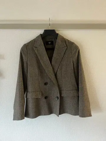 브라운 더블 브레스트 자켓