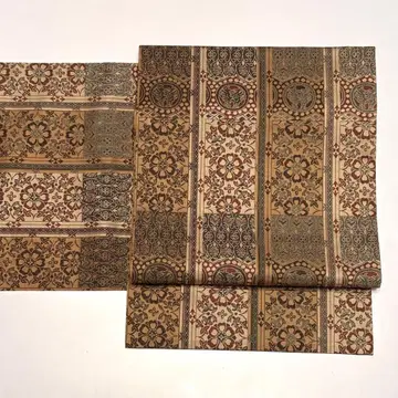 나고야 오비 아카이 순수 실크 니시진 비단 중고 사라사 so219