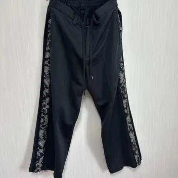 HARE 꽃무늬 사이드 패널 블랙 팬츠 F 사이즈