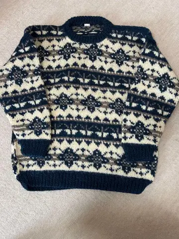 총무늬 울 스웨터 남성용 네팔제 vintage 빈티지