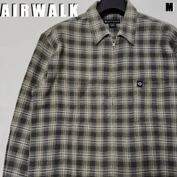 에어워크 AIR WALK 옴브레 체크 긴팔 집업 플란넬 셔츠