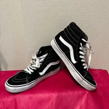 Vans 하이컷 스니커즈 블랙 화이트 25.5