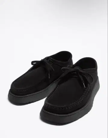 CLARKS X ZARA 가죽 신발 왈라비 41 26.5cm 블랙