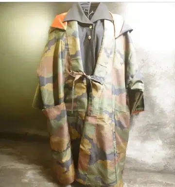 오시마 명주 리메이크 일본풍 후드 부착 코트