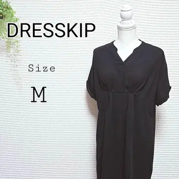 DRESSKIP 블랙 반팔 무릎 기장 원피스 M 사이즈