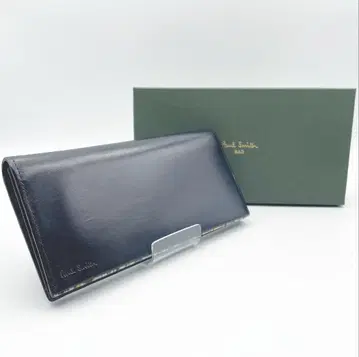[ Paul Smith ] 새상품급 가죽 장지갑 네이비 박스 포함