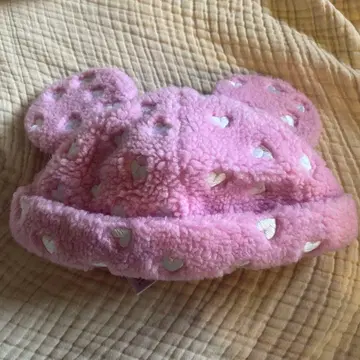 미키 귀 달린 핑크 모자