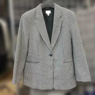 H&M 하운드투스 체크 테일러드 자켓 M 원단 도톰 새상품급 7-152