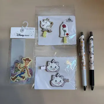 디즈니 스토어 캐릭터 스티커 클립 펜 세트