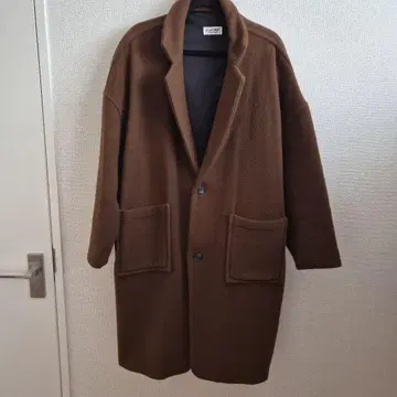 브라운 체스터 코트 울 90%