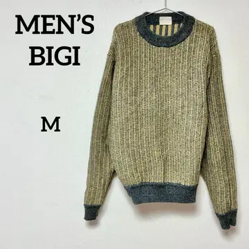 멘즈 비기 울 혼방 크루넥 니트 스웨터 일본제