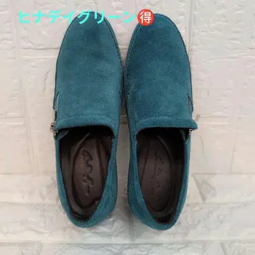 히나 데이 그린 터콰이즈 스웨이드 웨지솔 신발 23.5cm