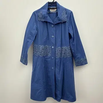 수입 로사 여성용 레이스 장식 코트 블루 L L