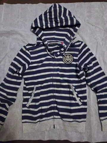 BLUE BLUE 스트라이프 후드 부착 후드티 사이즈 S