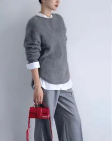 DES PRES 폭스 캐시미어 크루넥 풀오버 새상품급