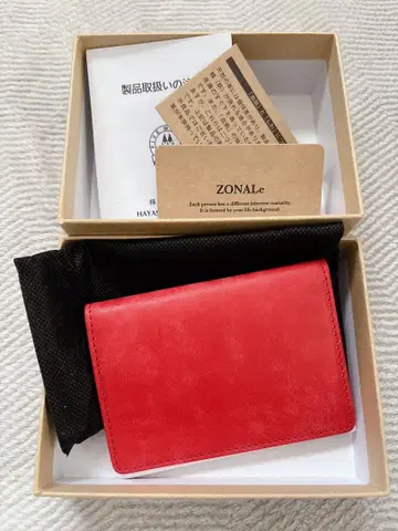 미사용 새상품! ZONALe VIVIDO 교통카드 지갑 레드 소가죽