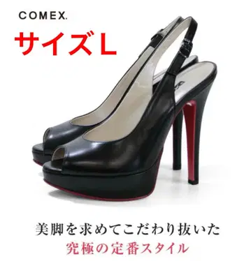 새상품 COMEX 블랙스무스 오픈토 하이힐