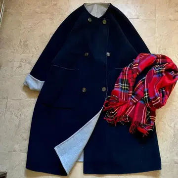 SHIPS any 리버서블 더블 버튼 롱 코트 FREE