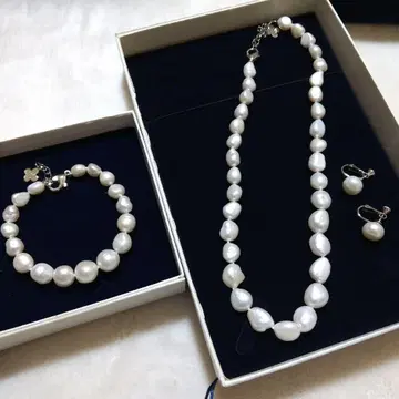 [신년 특별 가격] JinkaNezu 대형 담수 진주 목걸이 팔찌 귀걸이
