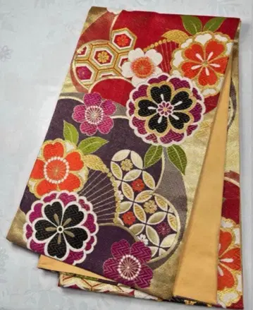 on-036 순수 실크 후쿠로 오비 후리소데 성인식 새상품급