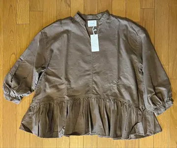 SETTEN 브라운 프릴 긴팔 셔츠