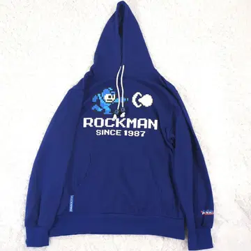 [레어] 록맨 ROCKMAN 후드티 파랑 캡콤