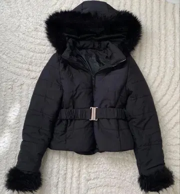 벨트 포함 퍼 패딩 자켓 여성용 L