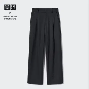 유니클로 코토니에 브러쉬드 저지 턱 와이드 팬츠 XS 네이비