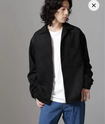 나노 유니버스 nano universe 페이크 스웨이드 셔츠 블랙