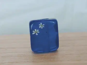 푸른색 꽃 무늬 유리 오비 고정 띠 겉옷 끈