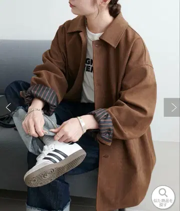 페이크 스웨이드 숏코트