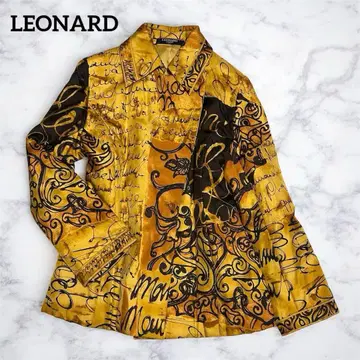 LEONARD 레오나르 실크 올 패턴 퀼팅 자켓 11AR 일본제