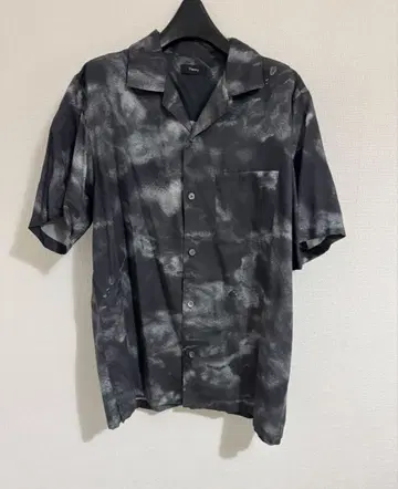 theory men 프린트 오픈 카라 셔츠