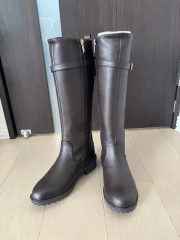 브라운 롱 부츠 지퍼 포함
