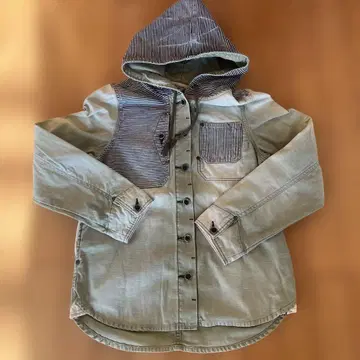 밀리터리 후드 부착 데미지 자켓