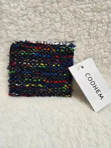 새상품 미사용 COOHEM yonetomi 트위드 미니 지갑 동전 지갑