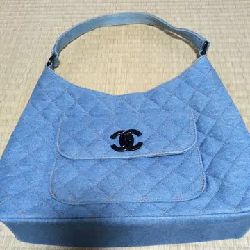 데님 블루 퀼팅 백