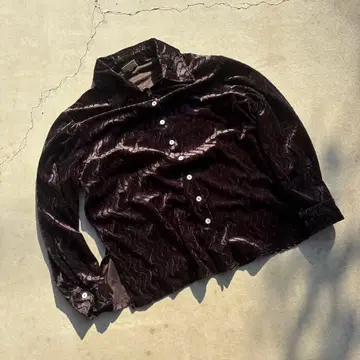 벨벳 셔츠 벨루어 셔츠 다크 브라운 vintage 90s