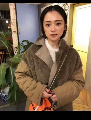 CLANE 2WAY 리버서블 밀리터리 롱 보아 코트 브라운