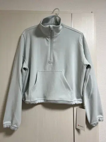택 포함 미사용 새상품 룰루레몬 하프 지퍼 크롭 맨투맨