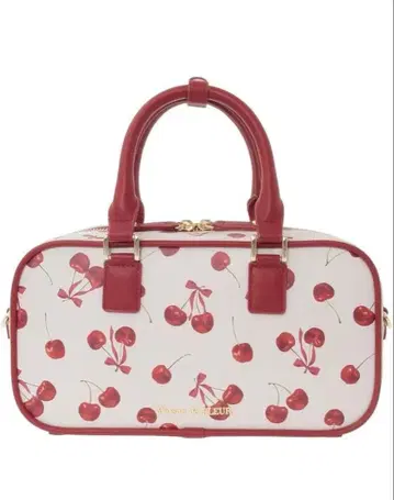 maison de fleur 체리 패턴 보스턴 백 아이보리