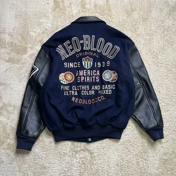 새상품급 Neoblood 네오브래드 바시티 자켓 가죽 울 프리 사이즈