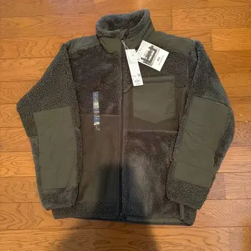 유니클로 가먼트 콤비네이션 플리스 자켓 올리브 L 복각 새상품