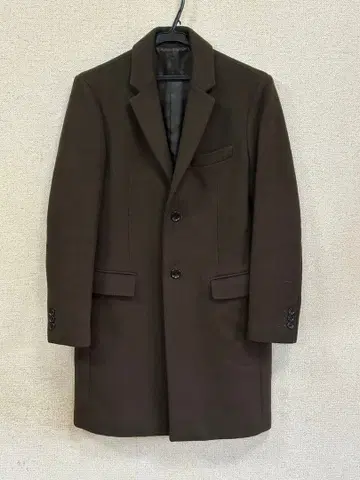 Journal Standrd 다크 카키 체스터 코트 투버튼