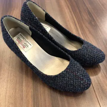 해리스 트위드 네이비 펌프스